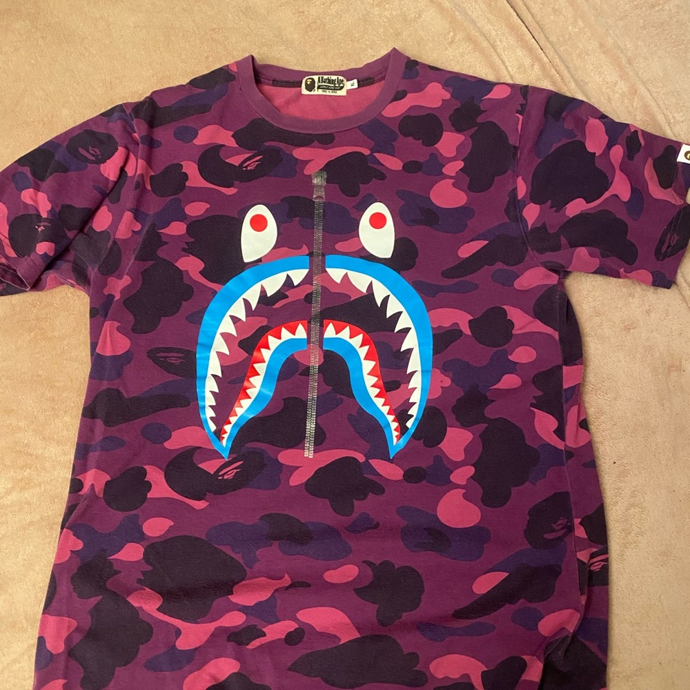 Bape Camo Shark Tee - Purple and Blue